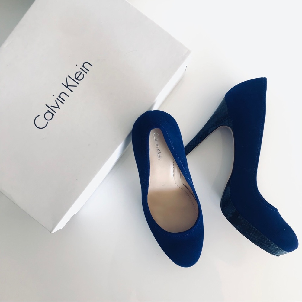 New Calvin Klein Snakeskin High Heels